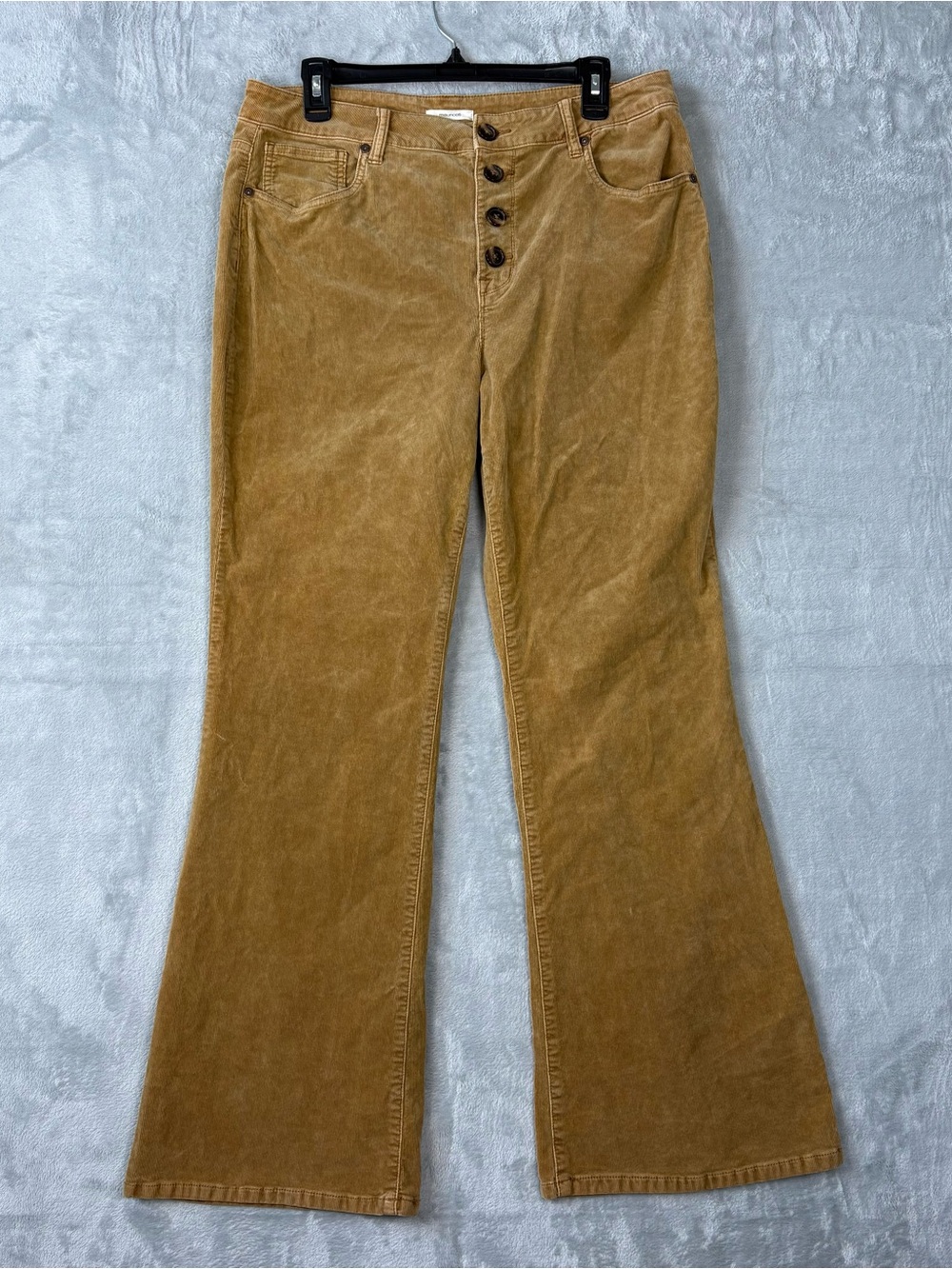 Maurices Tan Wide Leg Flare Corduroy Jeans Size 16 Reg Button Fly